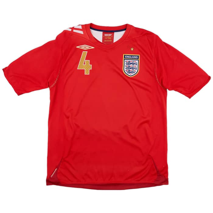 2006-08 England Away Shirt Gerrard #4 - 6/10 - (L)