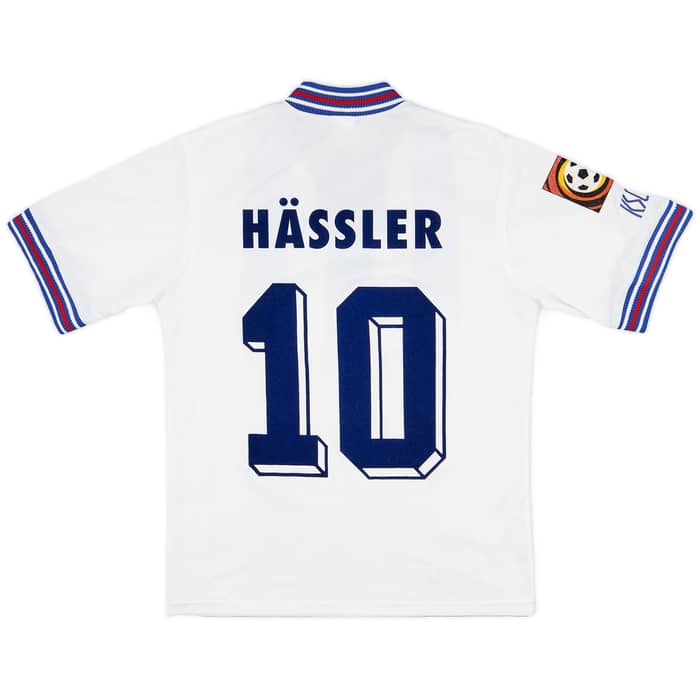 1996-98 Karlsruhe Home Shirt Hassler #10 - 8/10 - (XL.Boys)