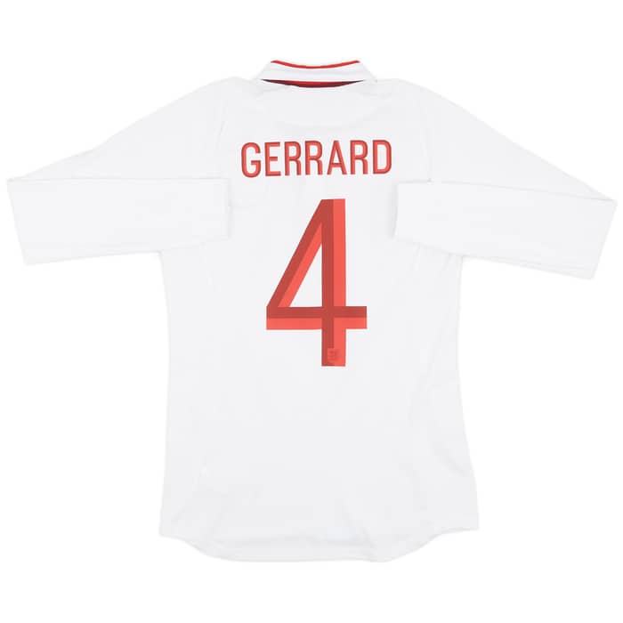 2012-13 England Home L/S Shirt Gerrard #4 - 9/10 - (S)