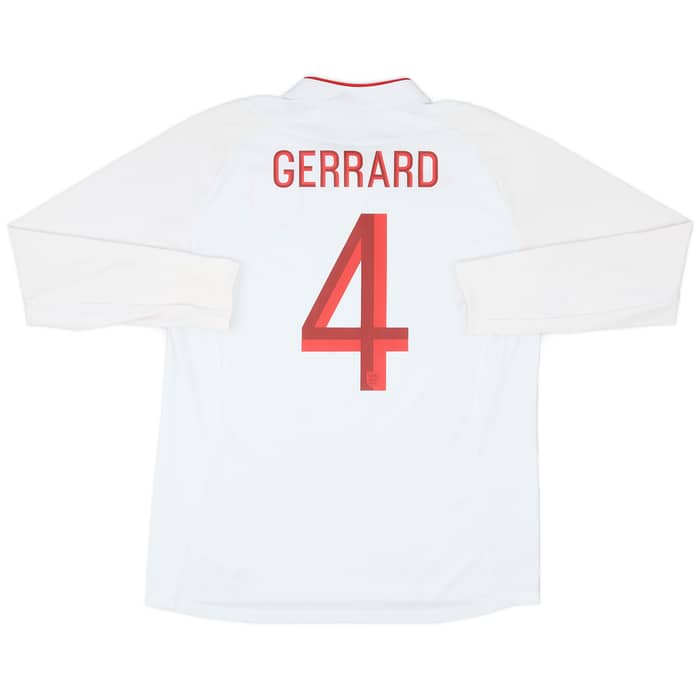 2012-13 England Home L/S Shirt Gerrard #4 - 10/10 - (L)
