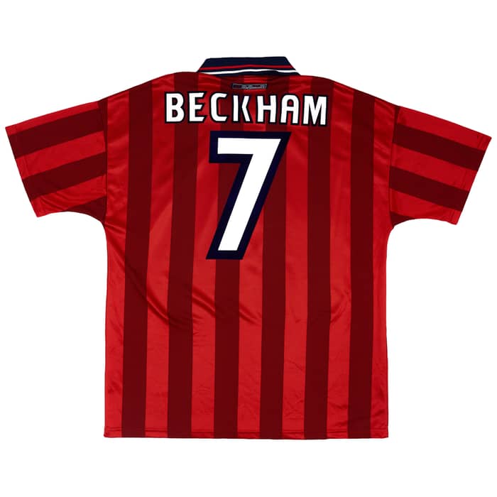 1997-99 England Away Shirt Beckham #7 - 6/10 - (L)