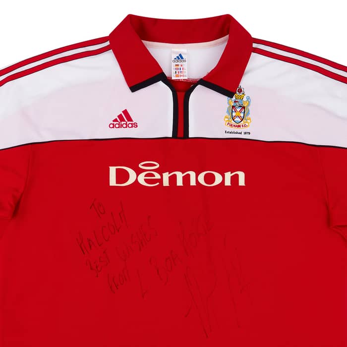 2000-01 Fulham Match Issue Signed Away Shirt #9 (Boa Morte)
