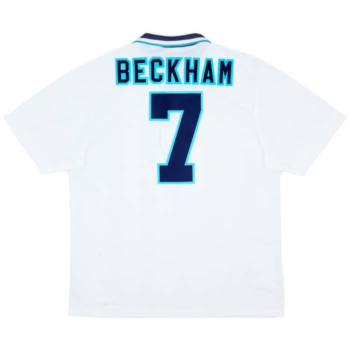 1995-97 England Home Shirt Beckham #7 - 8/10 - (XL)