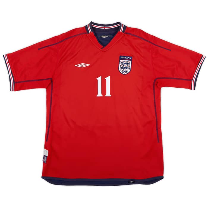 2002-04 England Away Shirt Heskey #11 - 7/10 - (L)