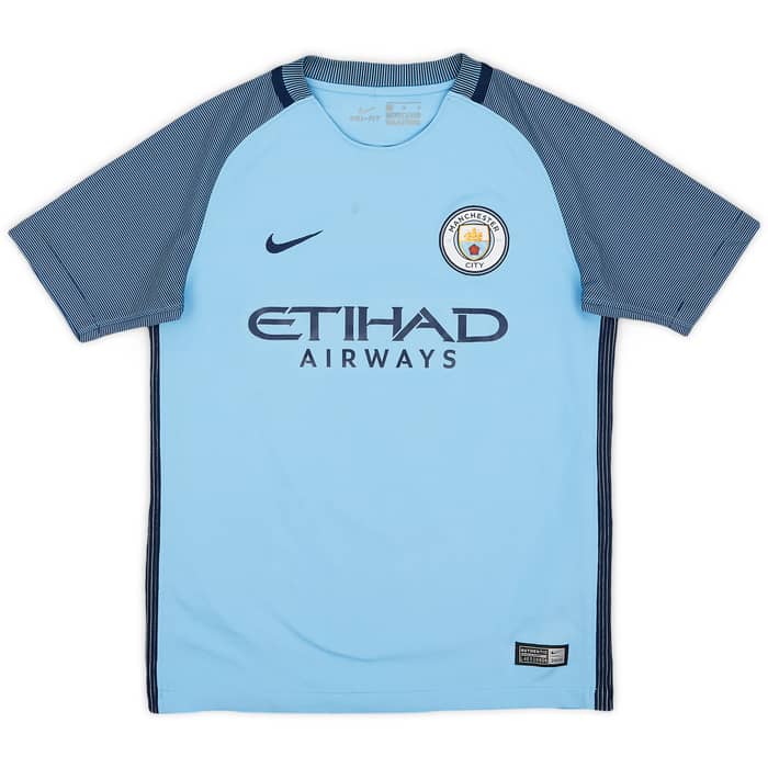 2016-17 Manchester City Home Shirt Gundogan #8 - 7/10 - (M.Boys)
