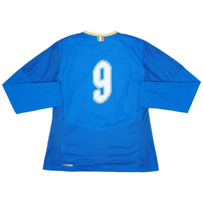 2007-08 Italy Basic Home L/S Shirt #9 - 6/10 - (XL.Boys)