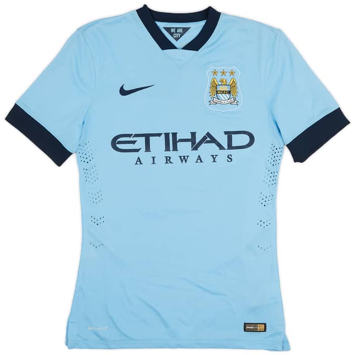 2014-15 Manchester City Authentic Home Shirt Kompany #4 - 8/10 - (S)