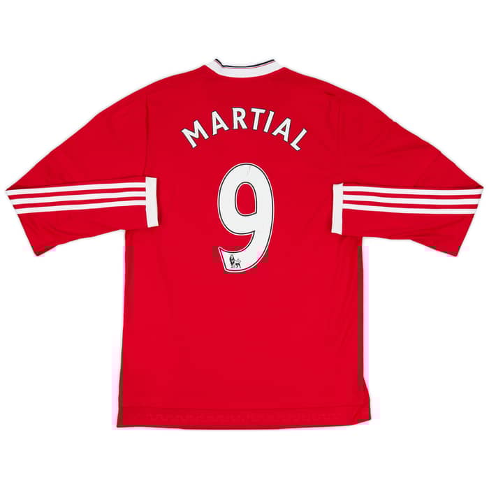 2015-16 Manchester United Home L/S Shirt Martial #9 - 5/10 - (M)