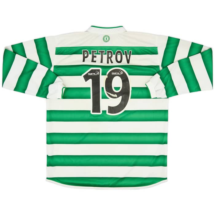 2003-04 Celtic Home L/S Shirt Petrov #19 - 5/10 - (L)