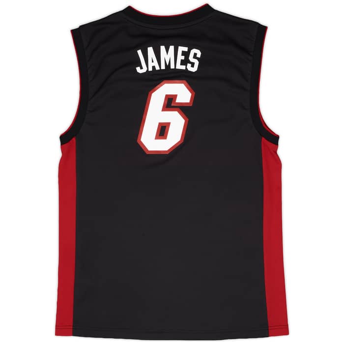 2010-14 Miami Heat James #6 adidas Away Jersey - 6/10 - (M)