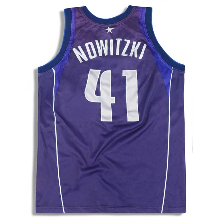 2001-10 Dallas Mavericks Nowitzki #41 Champion Jersey (Away) XXL