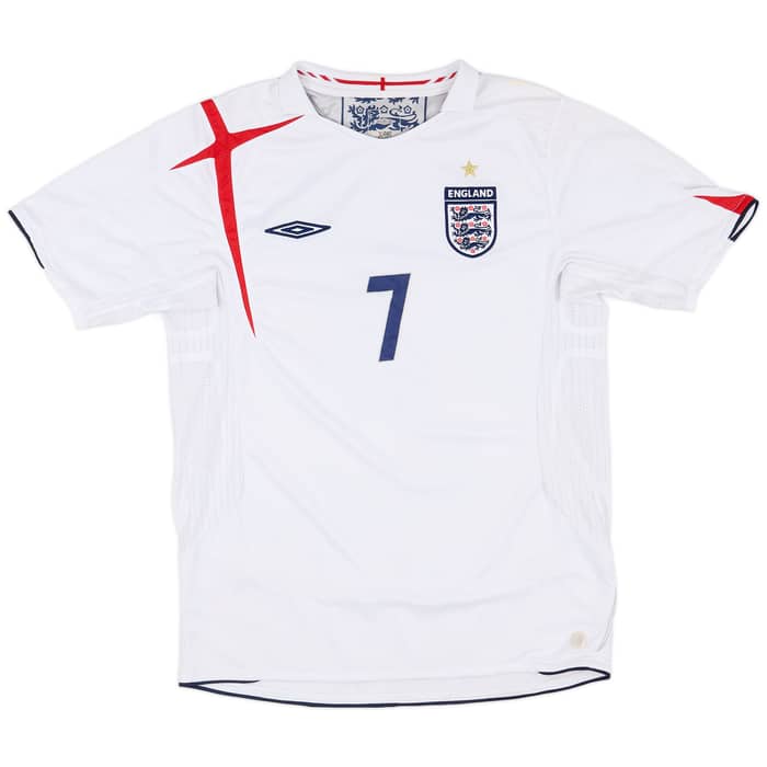 2005-07 England Home Shirt Beckham #7 - 6/10 - (M)