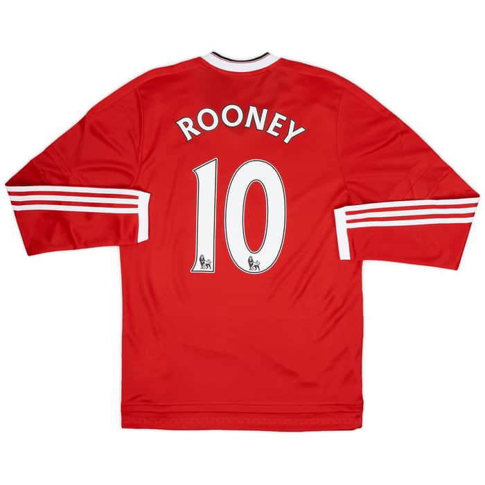2015-16 Manchester United Player Issue Home L/S Shirt Rooney #10 (M)