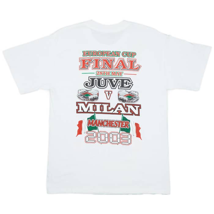2003 Juventus v AC Milan Champions League Final Graphic Tee - 6/10 - (M)