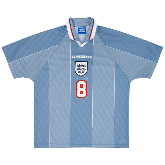 1996-97 England Away Shirt Gascoigne #8 - 9/10 - (XL)