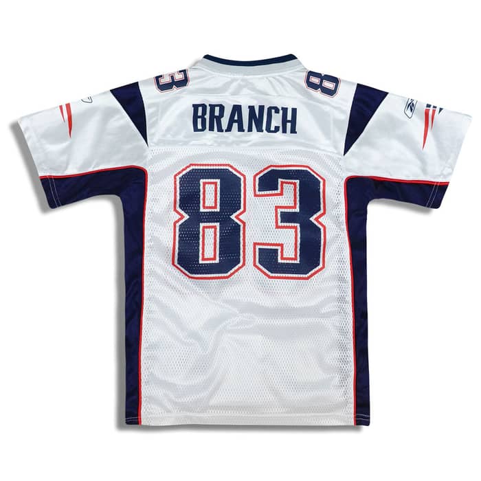 2005 New England Patriots Branch #83 Reebok On Field Jersey (Away) Y