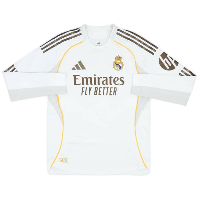 2025-26 Real Madrid Authentic Home L/S Shirt Mbappe #10