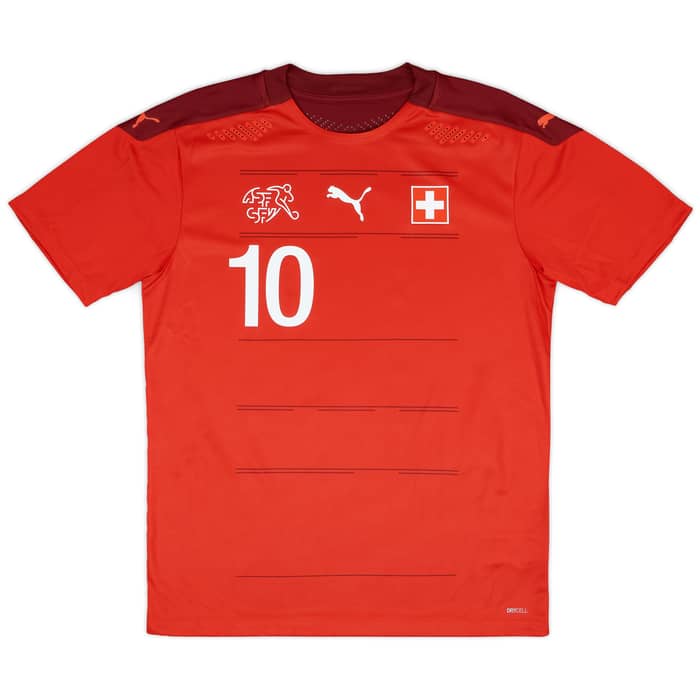 2020-21 Switzerland Player Issue Home Shirt Xhaka #10