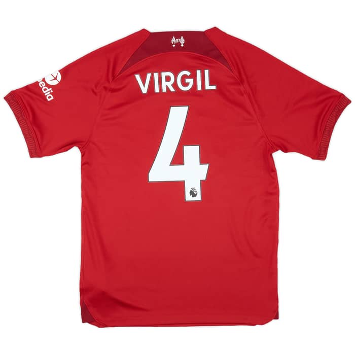 2022-23 Liverpool Home Shirt Virgil #4 - 9/10 - (S)