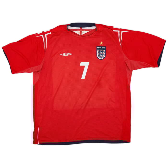 2004-06 England Away Shirt Beckham #7 - 6/10 - (XXL)