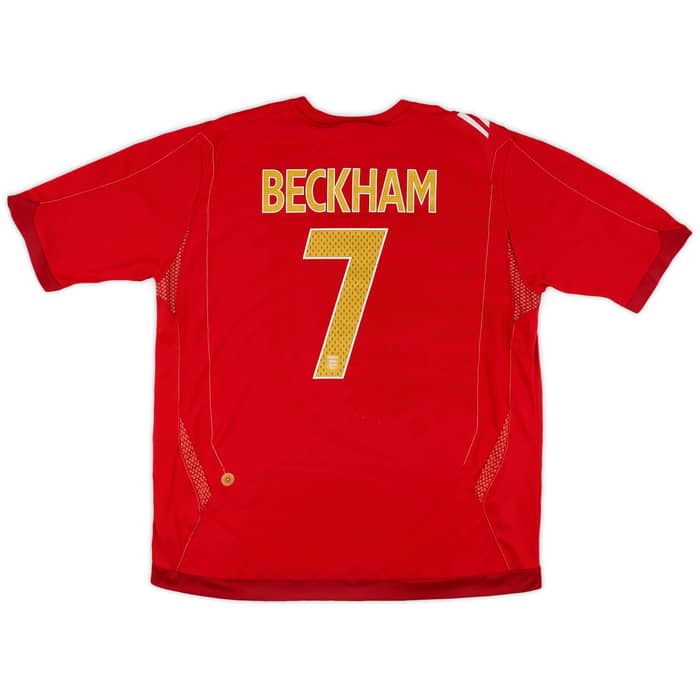2006-08 England Away Shirt Beckham #7 - 8/10 - (XL)