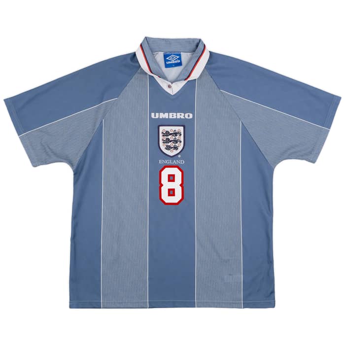 1996-97 England Away Shirt Gascoigne #8 - 9/10 - (XL)