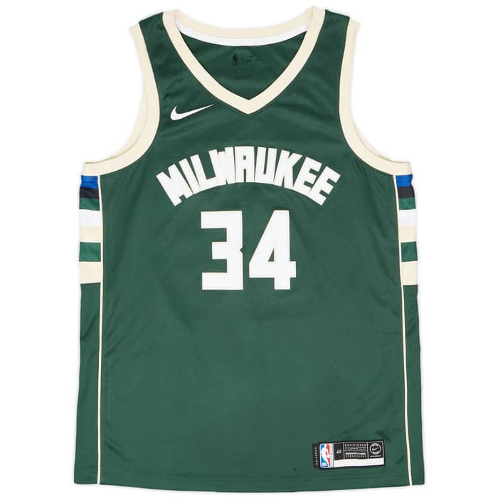 2017-25 Milwaukee Bucks Antetokounmpo #34 Nike Swingman Away Jersey - 7/10 - (L)