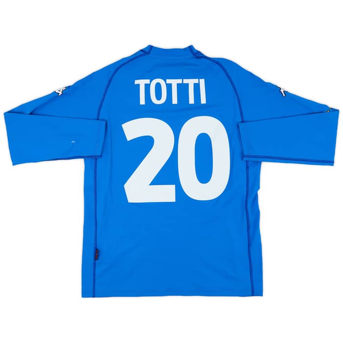 2000-01 Italy Home L/S Shirt Totti #20 - 9/10 - (XXL)