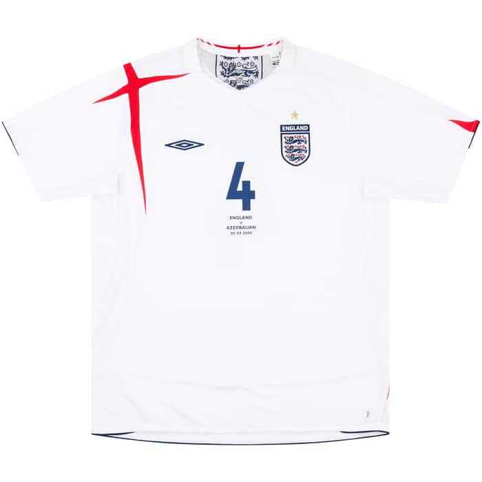 2005 England Match Issue Home Shirt Gerrard #4 (v Azerbaijan)