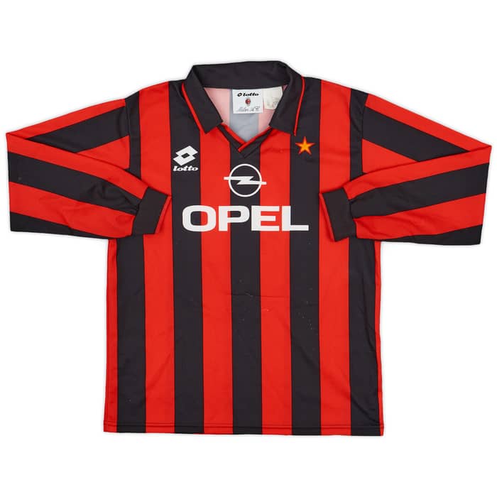 1995-96 AC Milan Home L/S Shirt #9 - 6/10 - (XL.Boys)