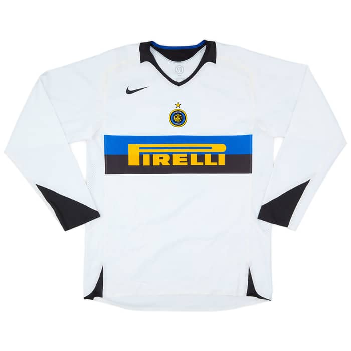 2005-06 Inter Milan Player Issue Away L/S Shirt Figo #7 - 6/10 - (XL)