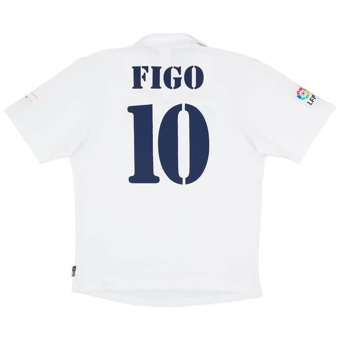 2001-02 Real Madrid Home Shirt Figo #10 - 4/10 - (XL)