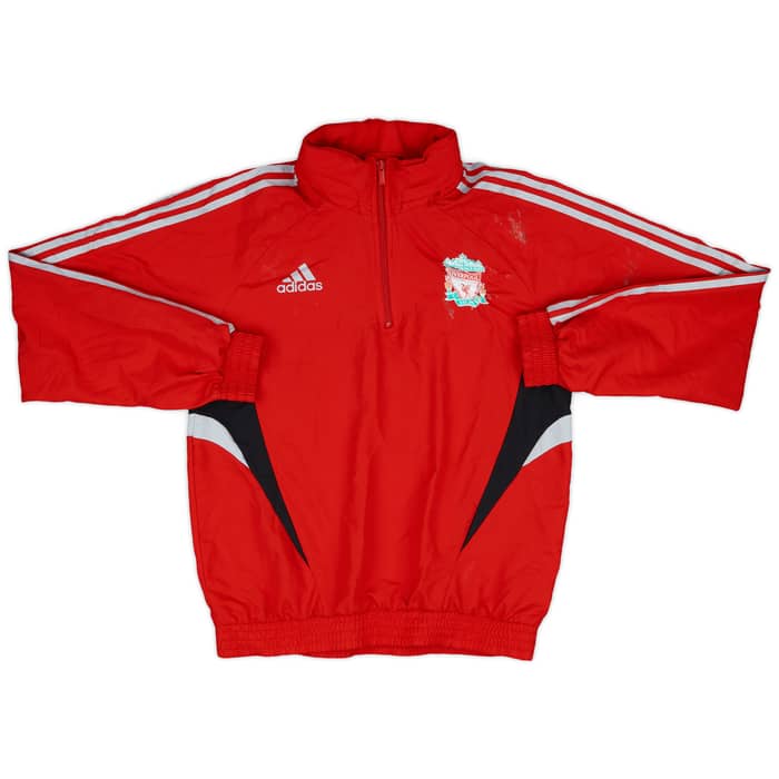 2008-09 Liverpool adidas 1/4 Zip Hooded Rain Jacket - 3/10 - (S)