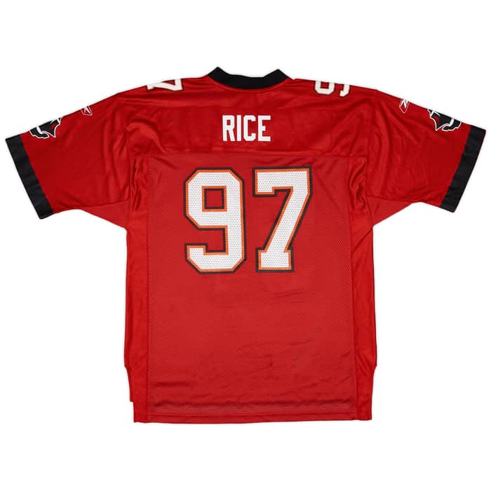 2002-04 Tampa Bay Buccaneers Rice #97 Reebok On Field Home Jersey - 8/10 - (L)
