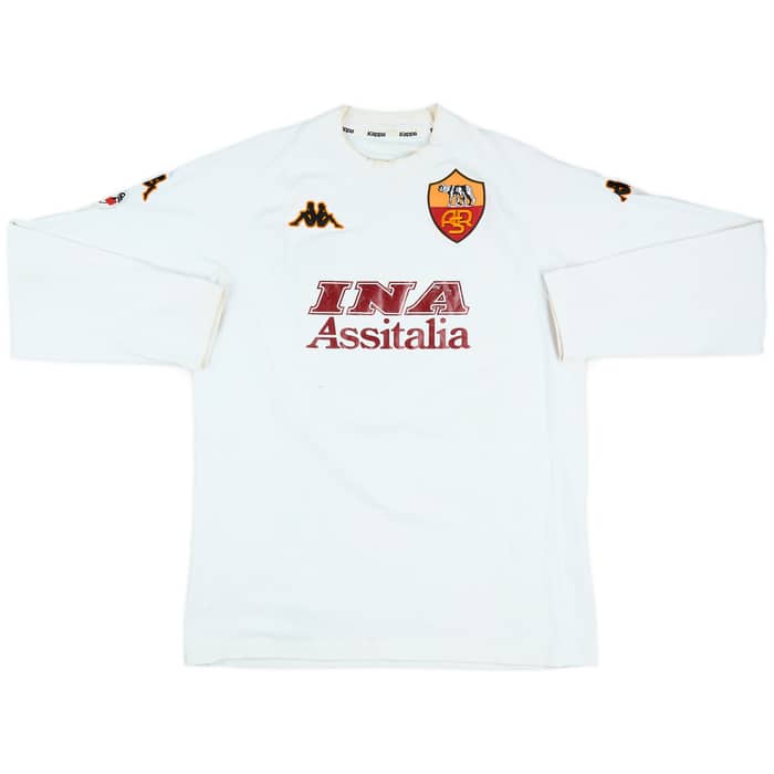 2000-01 Roma Match Issue Away L/S Shirt Candela #32