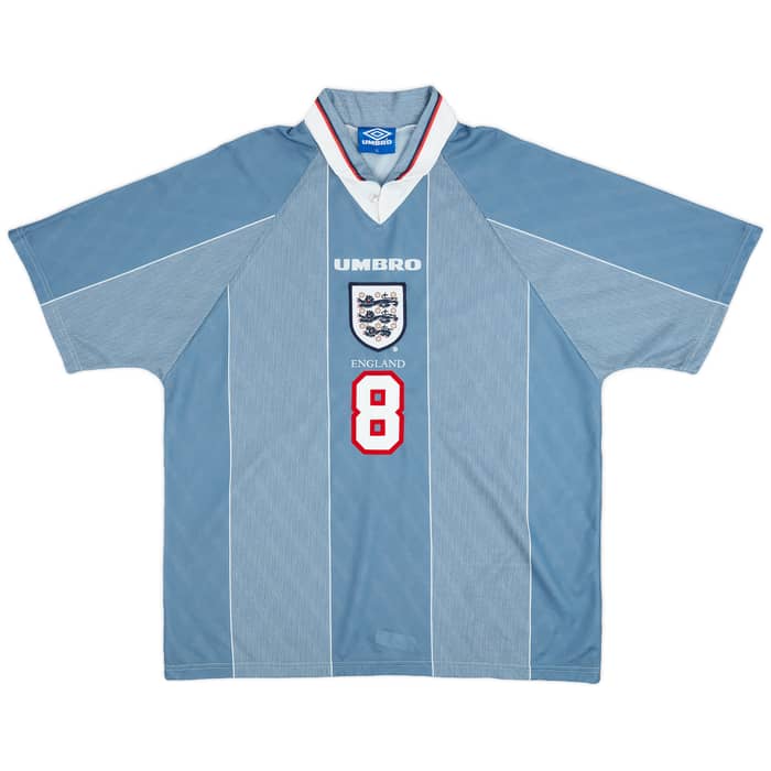 1996-97 England Away Shirt Gascoigne #8 - 9/10 - (XL)
