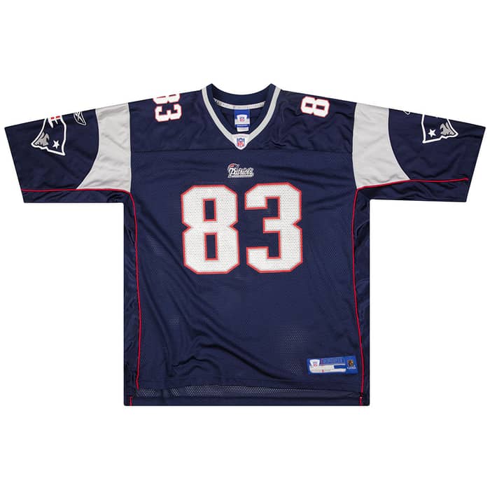 2005 New England Patriots Branch #83 Reebok On Field Jersey (Home) XXL
