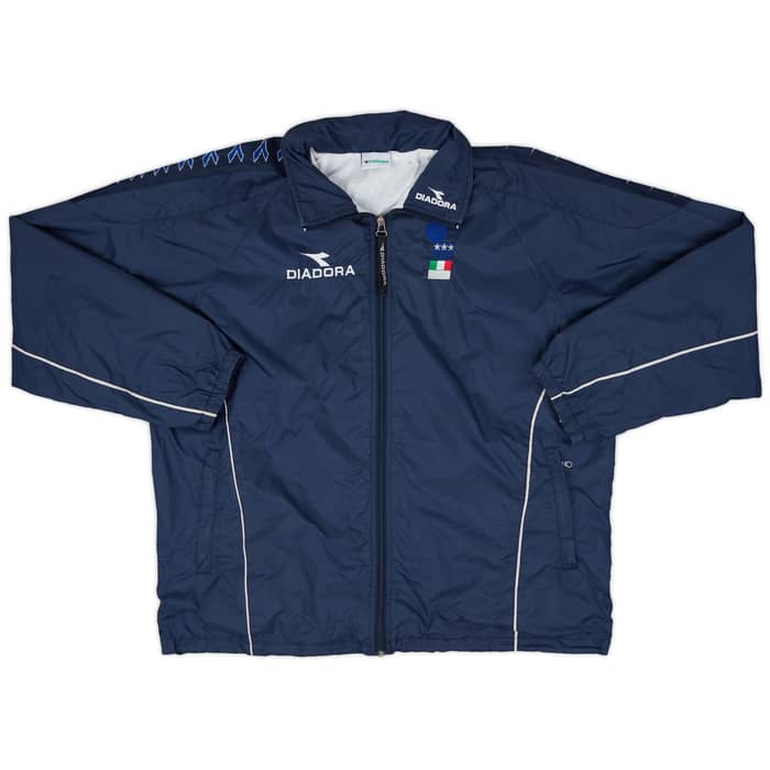 1998 Italy FIGC Diadora Hooded Rain Jacket - 8/10 - (M)