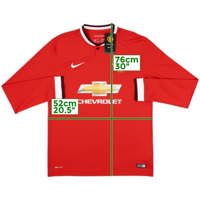 2014-15 Manchester United Home L/S Shirt Rooney #10 (M)