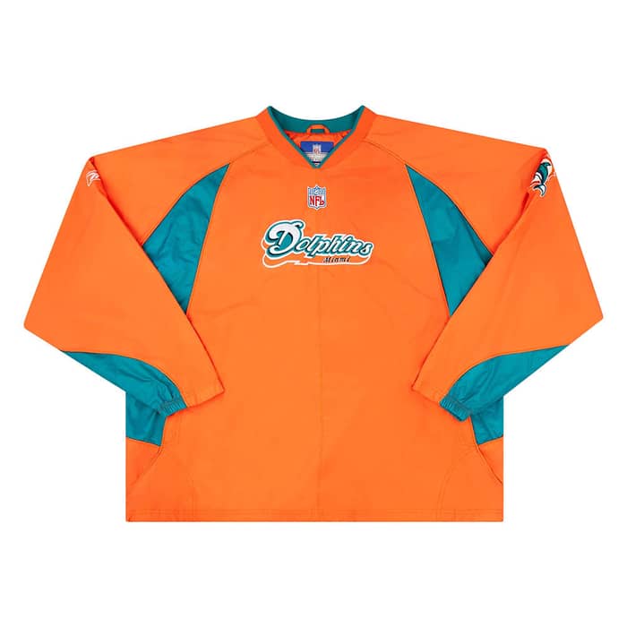 2002-04 Miami Dolphins Reebok Pullover Windbreaker Jacket XXL