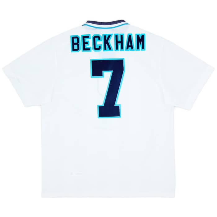 1995-97 England Home Shirt Beckham #7 - 8/10 - (XL)