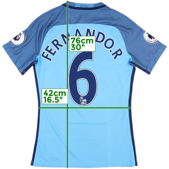 2016-17 Manchester City Match Issue Home Shirt Fernando.R #6