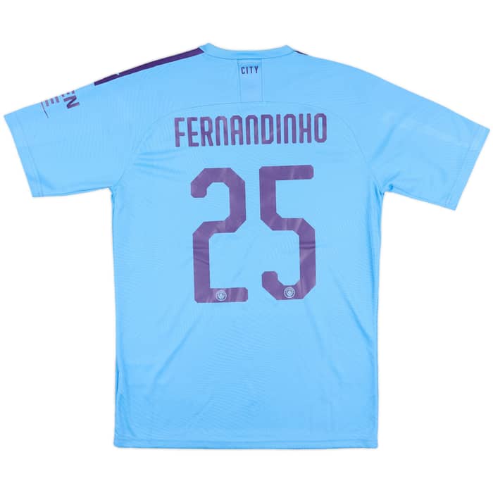 2019-20 Manchester City Match Issue Carabao Cup Home Shirt Fernandinho #25