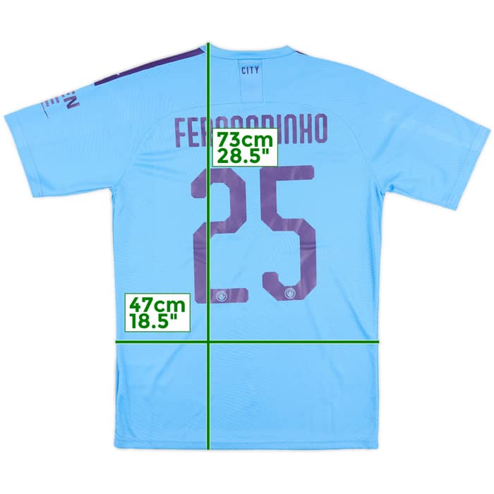 2019-20 Manchester City Match Issue Carabao Cup Home Shirt Fernandinho #25