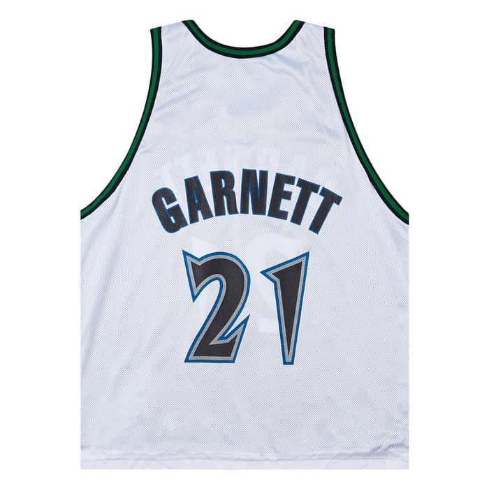 1996-02 Minnesota Timberwolves Garnett #21 Champion Home Reversible Jersey (Excellent) L