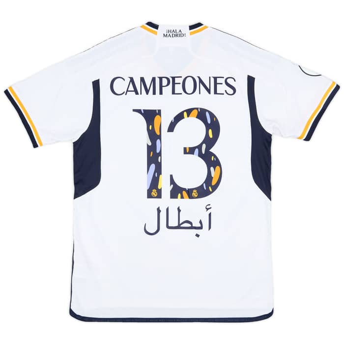 2023-24 Real Madrid Authentic Home Shirt Campeones #13 (L)
