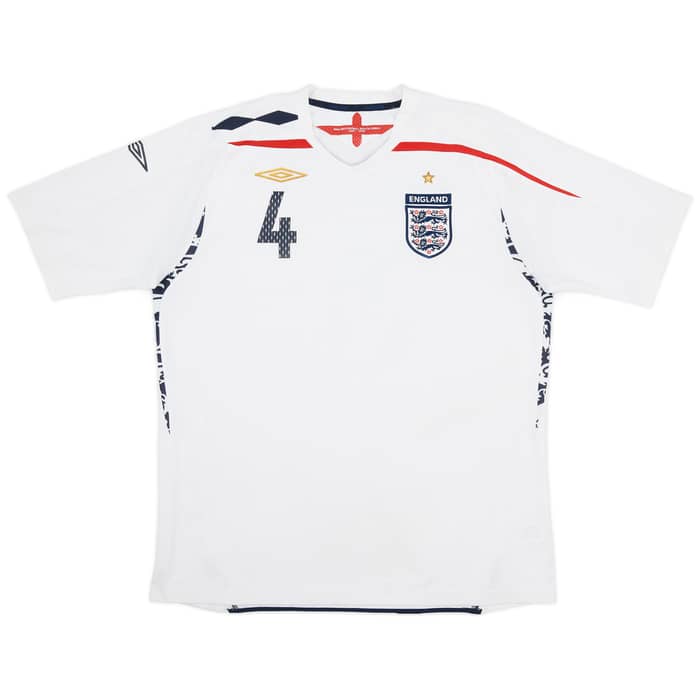 2007-09 England Home Shirt Gerrard #4 - 5/10 - (XL)