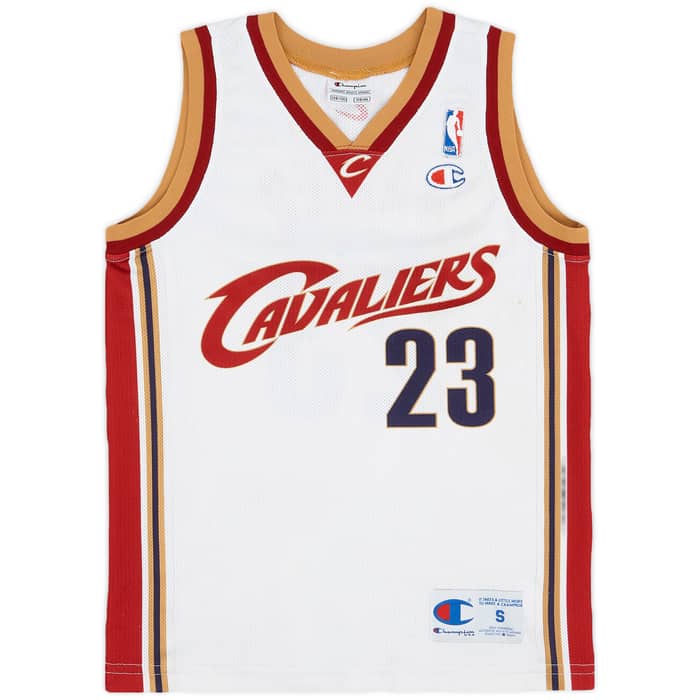 2003-10 Cleveland Cavaliers James #23 Champion Home Jersey - 5/10 - (S.Boys)