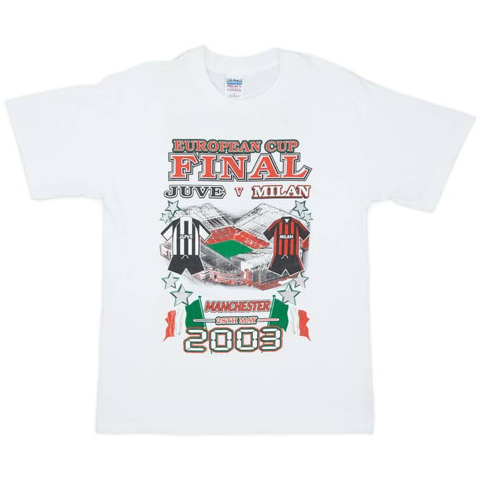 2003 Juventus v AC Milan Champions League Final Graphic Tee - 6/10 - (M)