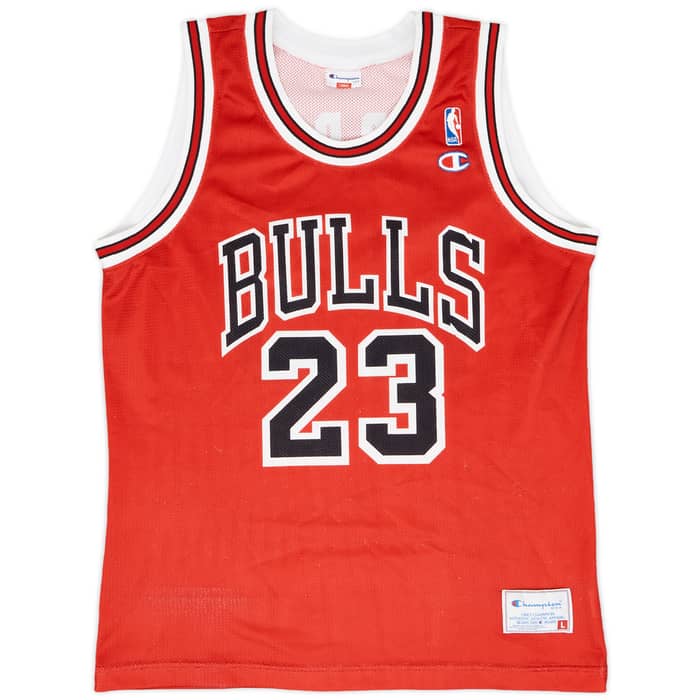 1991-98 Chicago Bulls Jordan #23 Champion Away Jersey - 8/10 - (L)